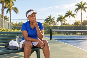 Athlete managing a sports-related dental trauma injury