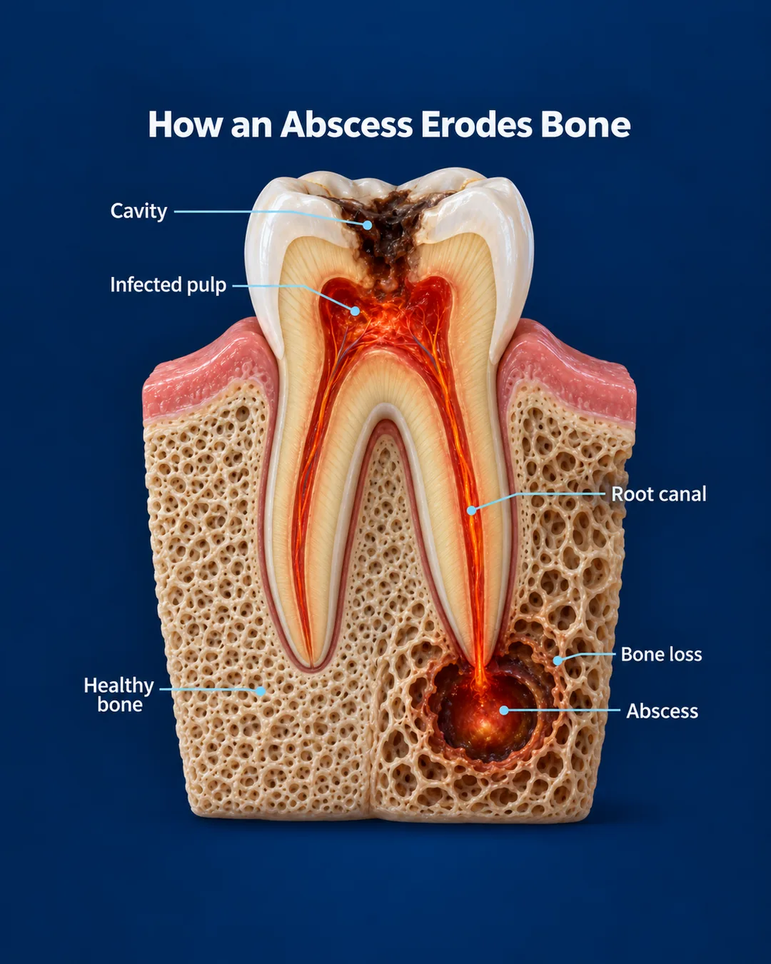 Dental Abscess: Symptoms and Treatment - Abscess bone erosion anatomy